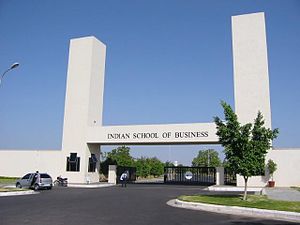 The main entrance gate at ISB Hyderabad.