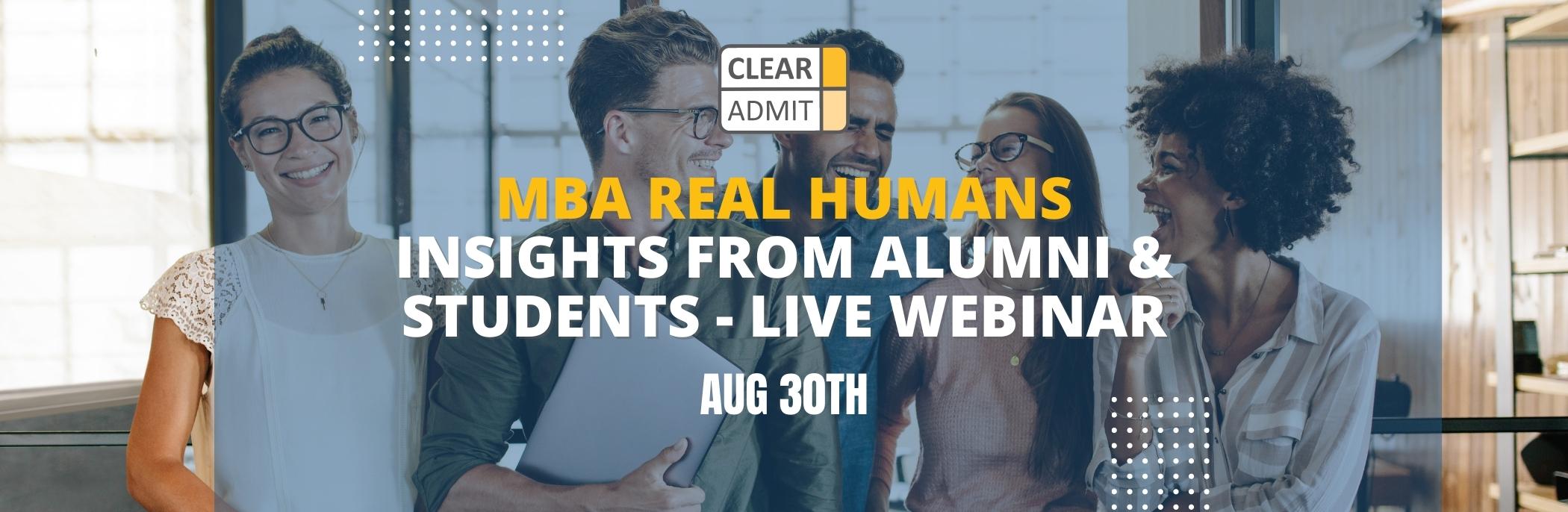 Image for MBA Real Humans: Insights From Students – LIVE Webinar Summer 2023