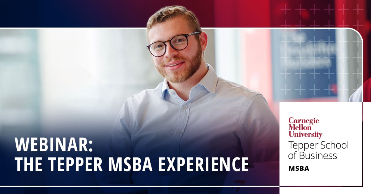 Image for Webinar: Carnegie Mellon Tepper – The Tepper MSBA Experience – March 2024