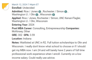 MBA applicant with several options, but wondering whether to delay their start.