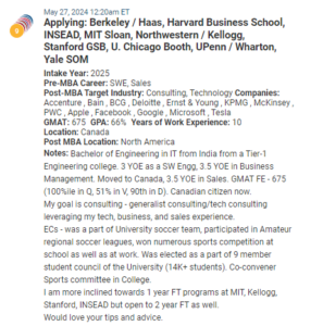 MBA admissions candidate with 10 years of pre-MBA experience. 