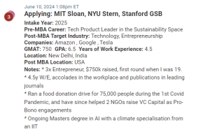 MBA applicant who applied last season, and is a reapplicant for this upcoming season.