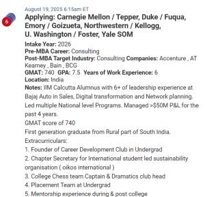 MBA applicant who has a 740 GMAT, and is seeking scholarship opportunities at top MBA programs.