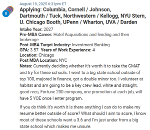 MBA applicant who is debating whether to waive the GMAT entrance exam.