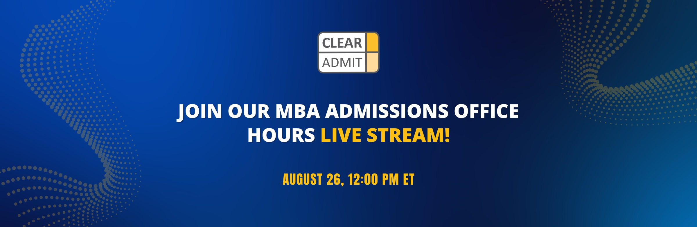 Image for Join Our MBA Admissions YouTube Live Stream on August 26th!