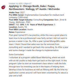 MBA applicant with a 705 GMAT who wants to be in Austin, TX post MBA
