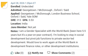 MBA applicant deciding between Oxford / Said and Georgetown / McDonough.