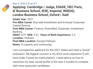 MBA applicant from Vietnam seeking an MBA in Europe