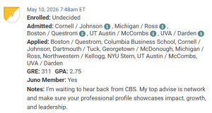 MBA applicant deciding between Darden and Johnson