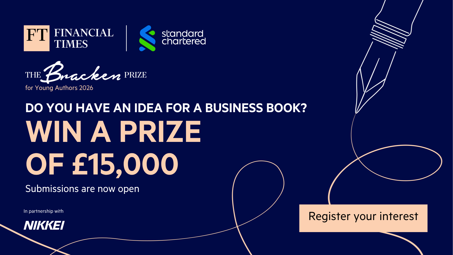 Image for Bracken Prize for Young Authors | Submission Deadline
