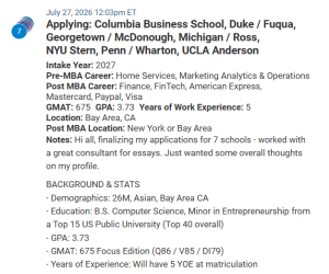 MBA applicant who also has interesting entrepreneurial experiences