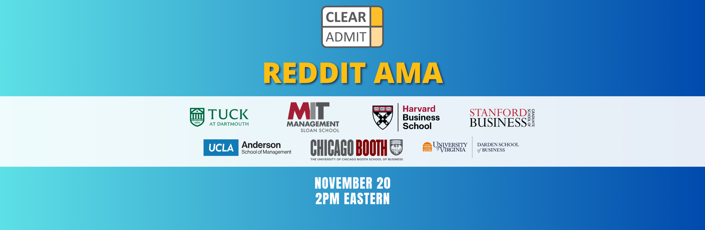 Image for Clear Admit & Top Business Schools Present – Live Reddit AMA