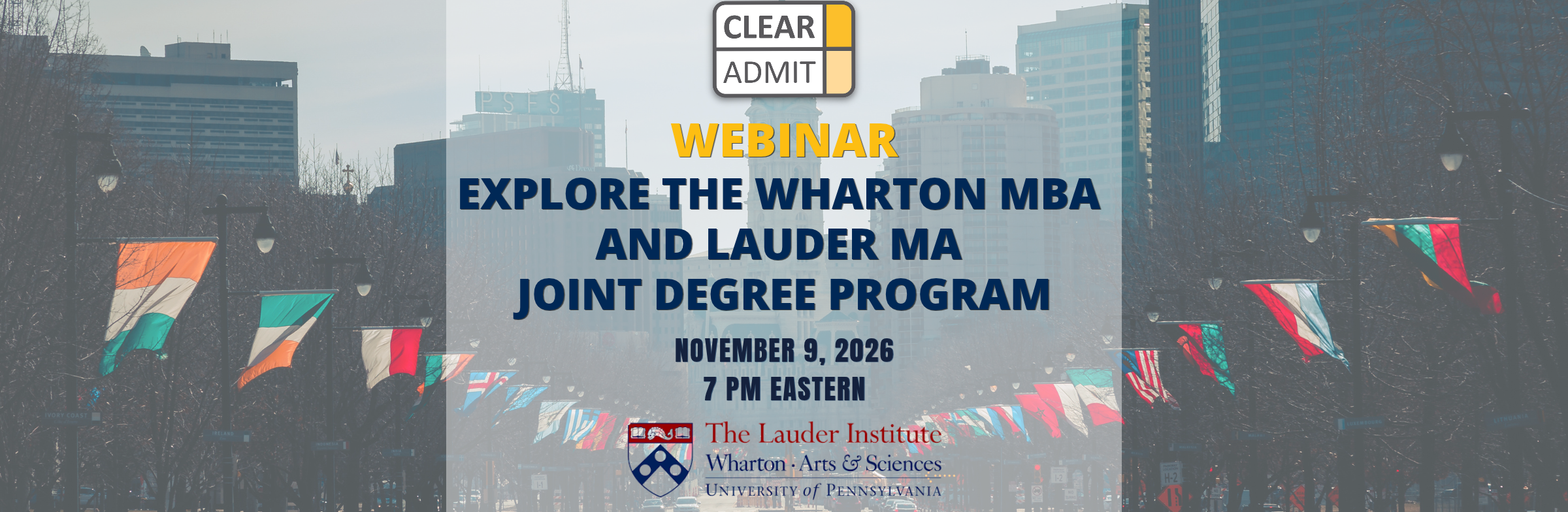 Image for Webinar: Explore the Wharton MBA and Lauder MA Joint Degree Program